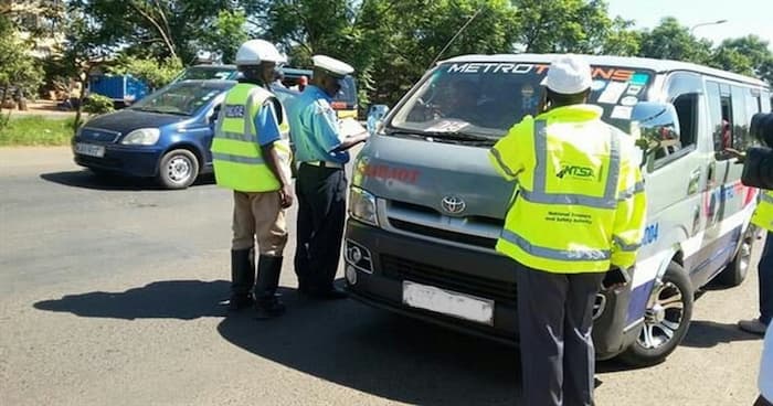 NTSA officers inspecting a PSV